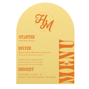 Retro Initials Arch Menu