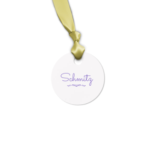 ForYourParty's chic Poptone Mint Round Gift Tag with Matte Navy Foil has a Flourish 1 graphic and will give your party the personalized touch every host desires.