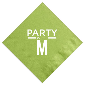 Dive into the festivities with the Party With Initial Napkin, featuring 'PARTY' in bold capitals, leading the eye to the celebrant's standout initial. This design is a modern toast to memorable gatherings and the guest of honor.