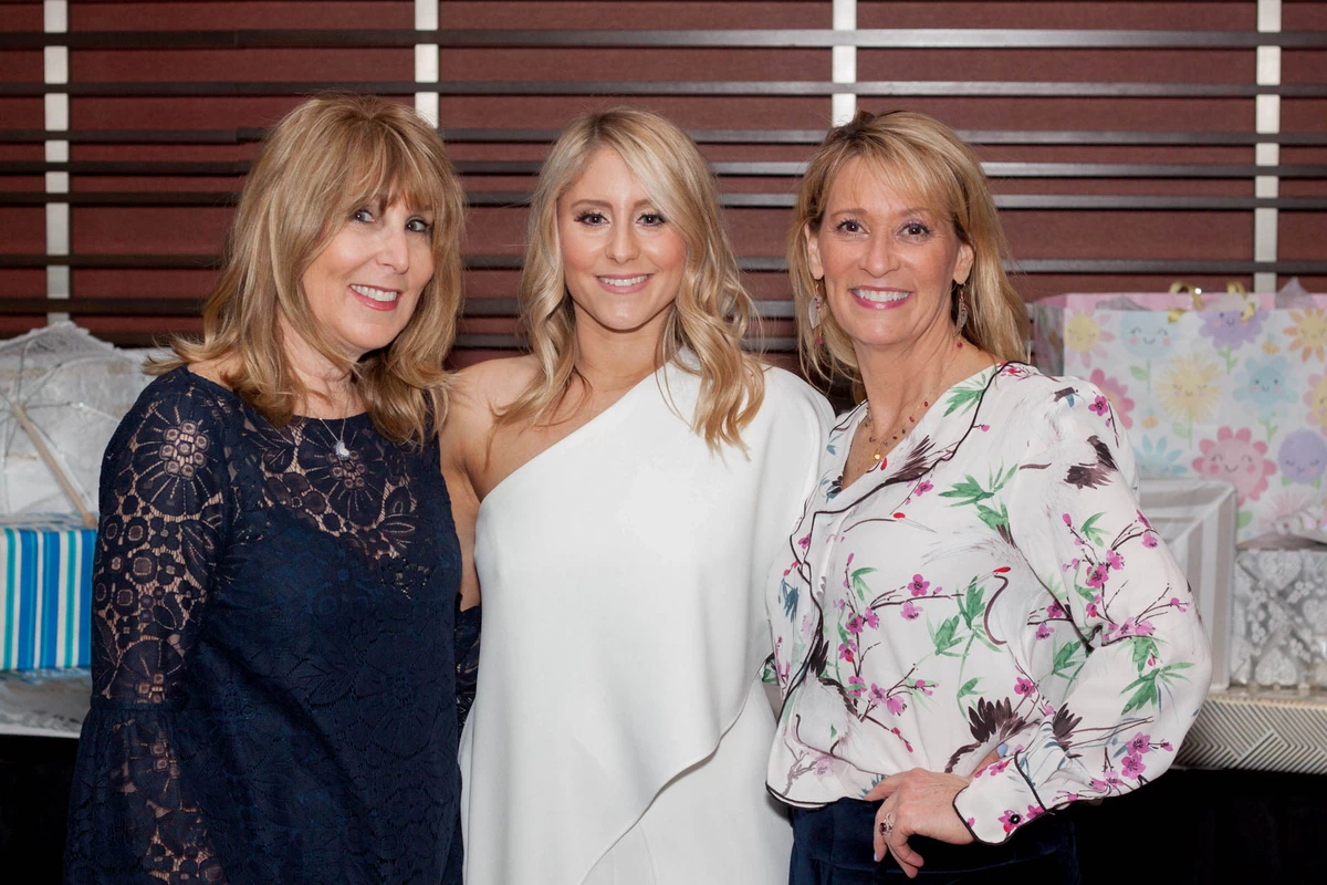 bridal shower picture with bride, mother and godmother