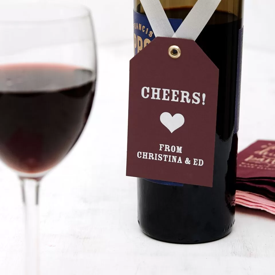 personalized holiday wine gift tag