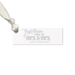 Our custom Linen Pearl Gold Rectangle Gift Tag with Matte Black Foil has a Mrs. and Mrs. 3 graphic and is good for use in Words, Wedding themed parties and can't be beat. Showcase your style in every detail of your party's theme!