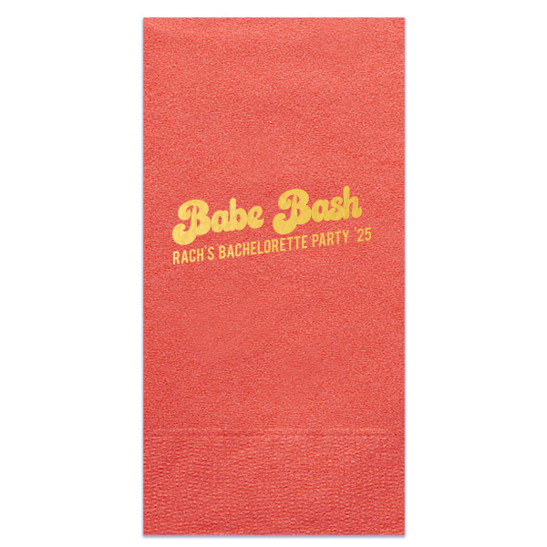 ForYourParty's personalized Coral Cocktail Napkin with Shiny 18 Kt Gold Foil couldn't be more perfect. It's time to show off your impeccable taste.