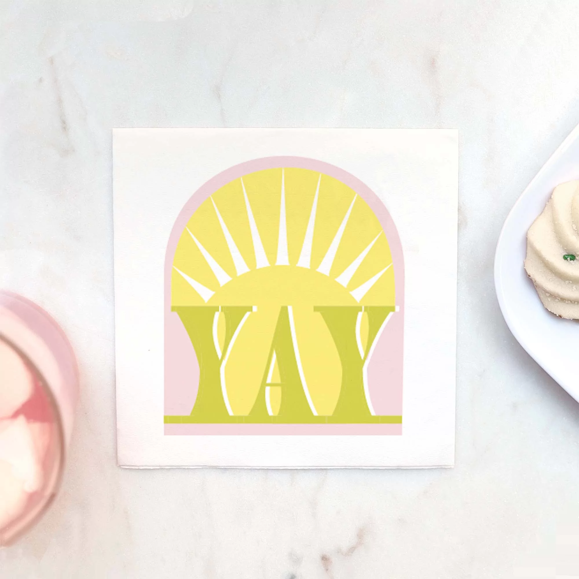 Sunburst Yay cocktail napkin pack