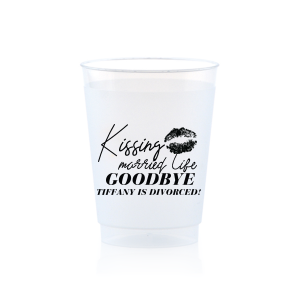 Celebrate the end of an era with a cheeky divorce cup! Featuring a fun kiss mouth graphic, this cup will be a hit at a party celebrating your divorce. 