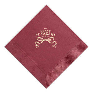 Personalize this romantic napkin! Featuring a beautiful bow design, you can customize the text with your family name or the name of your event. 