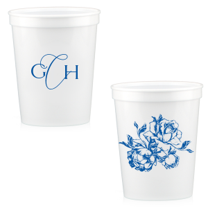 Rose Romantic Script Monogram Stadium Cup