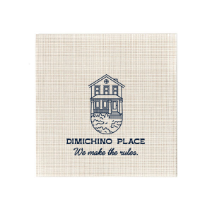 Lay down the law of the land at your housewarming with the Home Rule Maker Napkin, featuring "We make the rules" beneath a minimalistic modern house graphic, with your chosen name or street in a crisp, modern block font. A statement piece for your new home's debut.