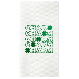 Meet our new napkin with Charm Clover graphics which will look awesome on St.Patrick's Day! Decorate in style - give your guests a nice welcoming greeting! They will love it!