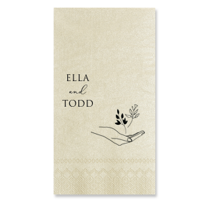 ForYourParty's chic Sand Cocktail Napkin with Matte Black Foil has a Floating Floral Hand graphic and is good for use in Floral, Trendy themed parties and will impress guests like no other. Make this party unforgettable.