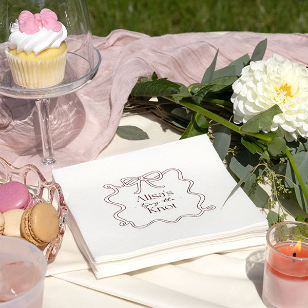 Ribbon Frame Tying the Knot Napkin 