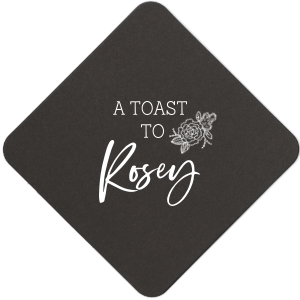 Personalized White Square Coaster with Shiny Fuchsia Foil has a Peony Accent graphic and is good for use in Floral, Accents themed parties and will look fabulous with your unique touch. Your guests will agree!