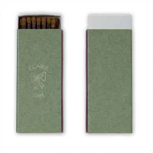 Infuse your wedding with the organic charm of the Handwritten Harmony Bow Matchbook, featuring the couple's name in a naturally elegant serif font. The hand-drawn bow graphic enhances the bespoke feel, making it a perfect fit for your heartfelt celebration.