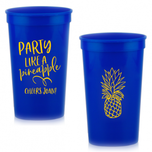 Embrace the Tropical Spirit with the Party Like a Pineapple Cup. Featuring a lively phrase on one side and a stunning pineapple graphic on the other, this cup captures the hashtagable insta worthy motto, “Be a pineapple. Stand tall, wear a crown and be sweet on the inside.” Perfect for those who bring a touch of vibrant charm to every celebration.

