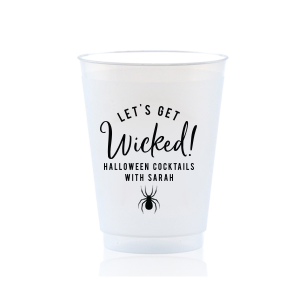 ForYourParty's personalized Purple 12 oz Frost Flex Color Cup with Matte Black Ink Cup Ink Colors has a Spider graphic and is good for use in Halloween themed parties and can't be beat. Showcase your style in every detail of your party's theme!