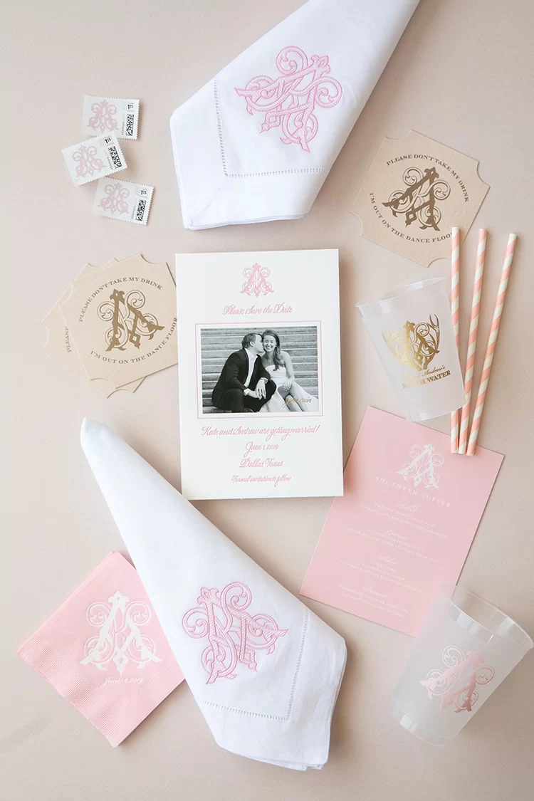 custom wedding accessories for Preppy Pink Luxury wedding