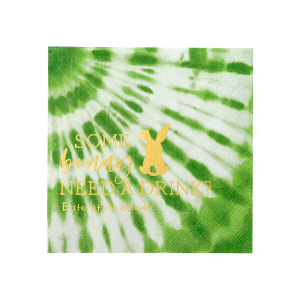 ForYourParty's personalized Crosshatch Key Lime Cocktail Napkin with Shiny Fuchsia Foil has a Bunny graphic and is good for use in Animals, Easter and Holiday themed parties and can't be beat. Showcase your style in every detail of your party's theme!