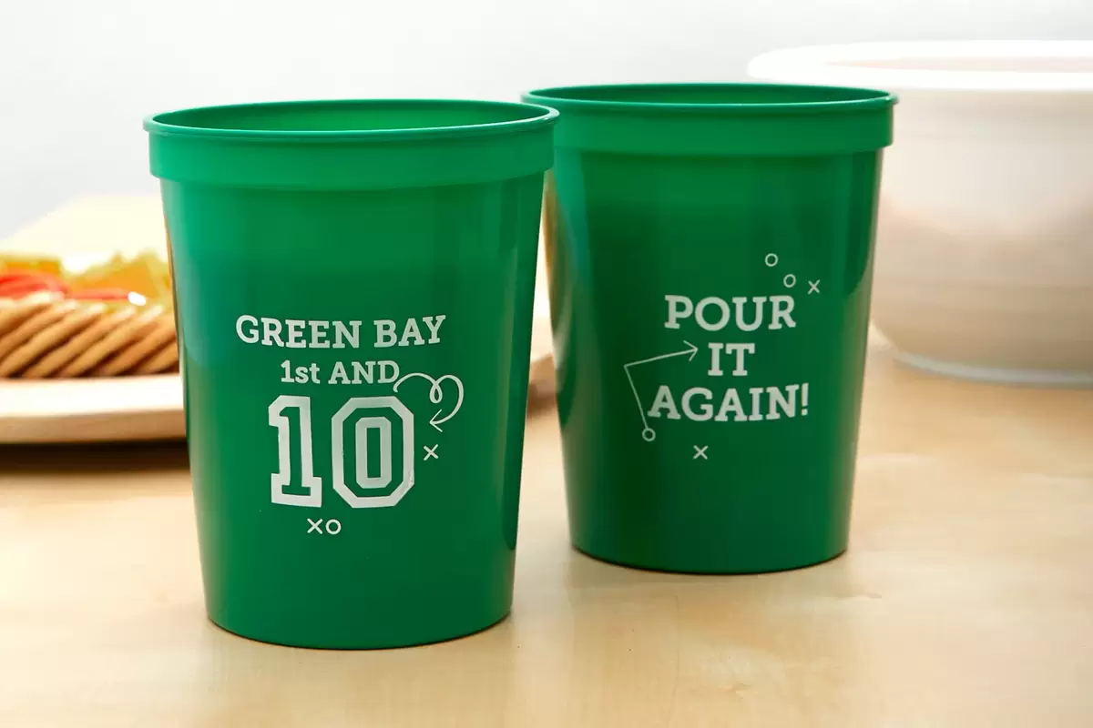 personalized stadium cups are perfect for your football party