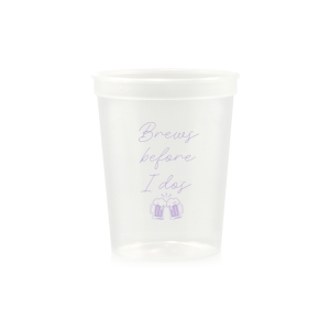 Personalized Clear 16 oz Stadium Cup with Matte Mauve Ink Cup Ink Colors has a Beer Toast graphic and is good for use in Drinks themed parties and can be personalized to match your party's exact theme and tempo.
