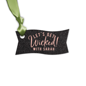 Our custom Glitter Black Oval Gift Tag with Matte Pastel Pink Foil will add that special attention to detail that cannot be overlooked.