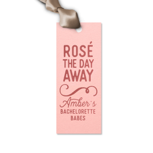 Ditch the mundane and set the tone with the Bachelorette Babes Rosé Day Away Gift Tag. With its playful saying and delicate feminine scroll, this tag says, “We’re here for a sparkling celebration!”—perfect for toasting the bride-to-be in style.