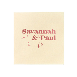 Are you looking for a fantastic napkin that will bring that Retro vibe on your Wedding? We got the perfect solution for you! Now you can put your names on it and you are ready to go! Leave everyone speechless! 