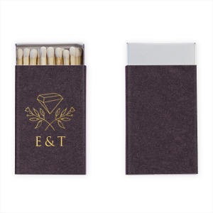 Personalized Shimmer Navy 30 Strike Matchbook with Shiny 18 Kt Gold Foil has a Floral Gem graphic and is good for use in Floral, Trendy, Geometric themed parties and will add that special attention to detail that cannot be overlooked.