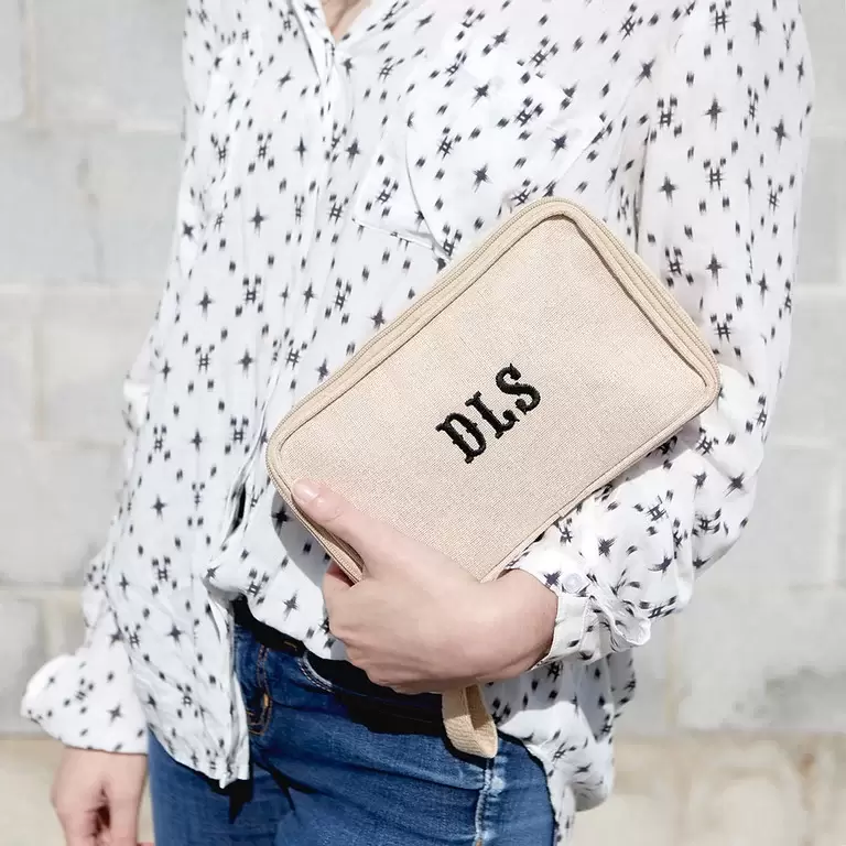 custom embroidered toiletry bags are a thoughtful and useful groomsmen gift