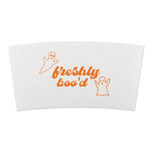 Get cozy with the Freshly Boo'd Coffee Sleeve. The cute design pairs well with holiday events whether private or for business. 