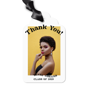 Looking for a sleek and stylish gift tag for your graduation event? Look no further than the Modern Graduation Thank You Custom Photo Gift Tag! The customizable tag features your personally uploaded photo to add a touch that is as unique as your are.