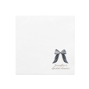 It doesn't get more elegant than the Pearls and Prosecco Black Bow Full Color Napkin, perfect for weddings, anniversaries, engagements and other major lifetime occasions. Easily customize the full color napkin to personalize your design!