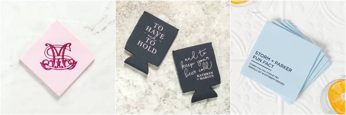 Can coolers, guest hand towels, and Fun Facts!