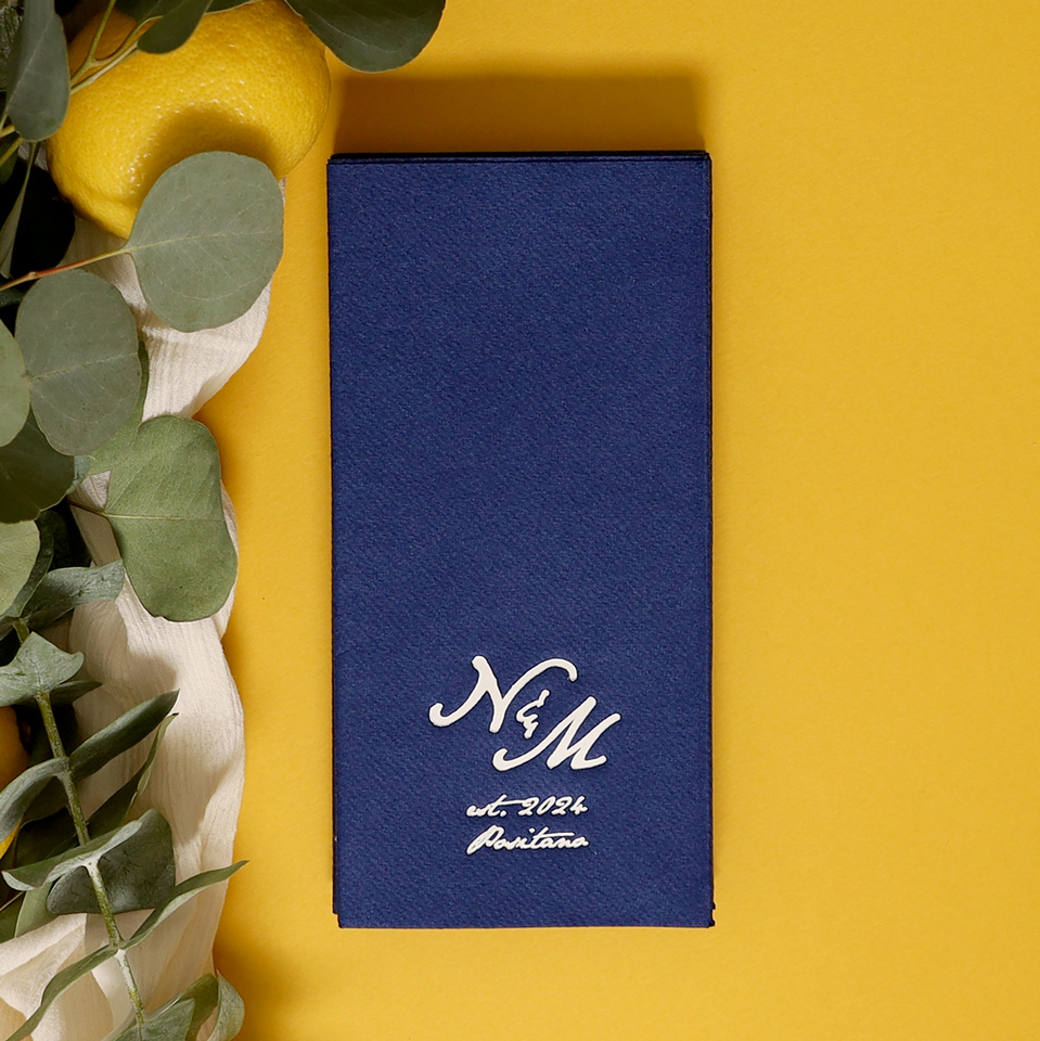 Classic Italian Wedding Bold Initials Napkin