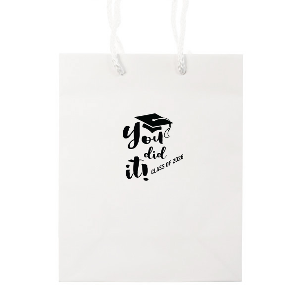Our custom White Cookie Bag with Matte Black Foil is good for use in Graduation-themed parties and is a must-have for your next event—whatever the celebration!