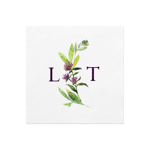 The ever-popular White Borderless Full Color + Foil Cocktail Napkin with Matte Slate Gray Ink Digital Print Colors and NEW Shiny Merlot Foil will give your party the personalized touch every host desires.