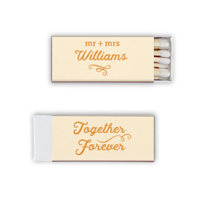 Custom Natural Ivory Classic Matchbox with Shiny 18 Kt Gold Foil will add that special attention to detail that cannot be overlooked.