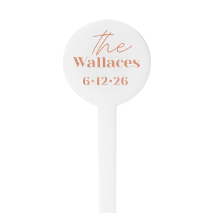 The Family Name Celebration Stir Stick proudly displays your family's last name in a font that boasts modern elegance. Beneath the name, the date of your wedding or event is delicately added, providing a timeless keepsake for this momentous occasion. This stir stick is a beautiful way to commemorate the union of two families and the start of a new, shared journey.
