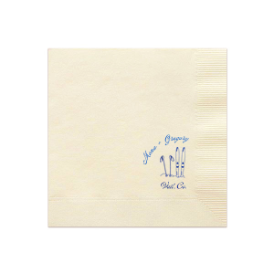 Enjoy the sporty design of the Couples Ski Napkin. Featuring a pair of skis and ski poles next to one another, the design reflects a classic pairing just like you and your significant other! The customizable napkin design is perfect for outdoor or wintertime themed events.
