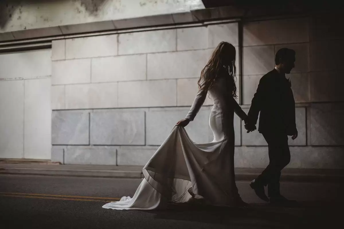 urban wedding photo shoot