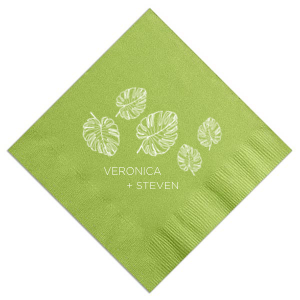 Embrace the beauty of both symbolism and paradise with the Palm Leaf Collage Napkin. Featuring five artistically rendered palm leaves, this design speaks of victory, peace, and eternal life, while evoking the serene charm of tropical beaches. Perfect for those who appreciate deeper meanings or simply love the allure of a tropical escape, this napkin adds an exotic touch to any event.