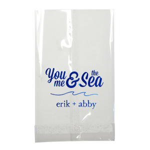 ForYourParty's elegant White Party Bag with Shiny Royal Blue Foil has a Wave Flourish graphic and is good for use in Beach/Nautical, Accents themed parties and will impress guests like no other. Make this party unforgettable.