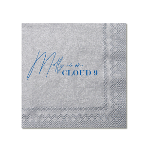 This custom bridal shower napkin is perfect for your dreamy event! Personalize this high quality napkin with the bride to be's name. This personalized party favor will give you shower a sophisticated and memorable touch. 