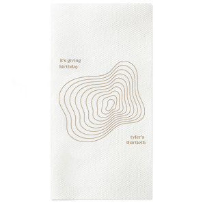 This minimal and modern birthday napkin is perfect for a trendy party haver. Personalize this napkin with your name and the age you are celebrating.