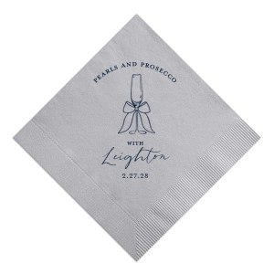 Pearls and Prosecco Champagne Flute Napkin