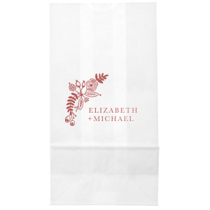 Gift in style with the Hand Drawn Wedding Bouquet Bag, where an elegant cascade of flowers cradles the couple's names. This bag, with its artful botanicals, is a chic token of thanks for guests to carry home.