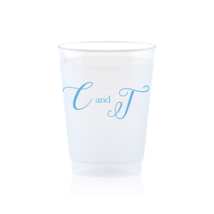 Elevate your celebration with the Elegant Initials Frosted Cup, a symbol of understated sophistication. Its translucent finish exudes elegance, while the couple's initials embody simplicity and refinement. Ideal for couples seeking a minimalist yet graceful touch for their special event.