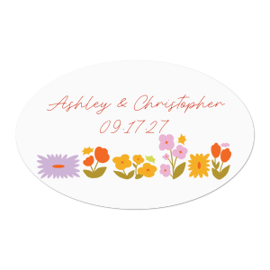 Brighten up with the Flower Garden Label. Featuring an assortment of colorful flowers below personalized text, the high quality label is customizable to convey your personal message.