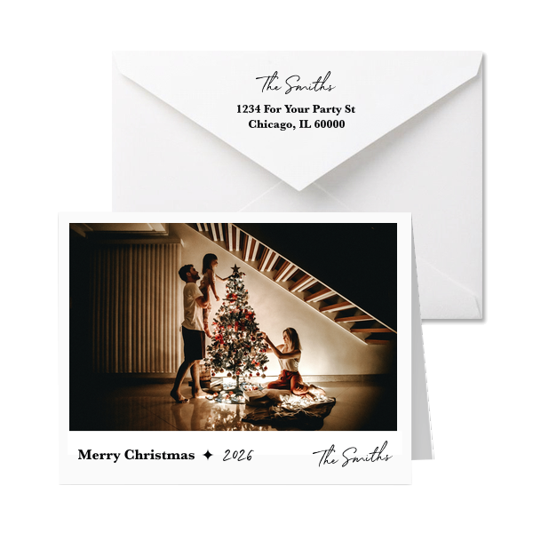 Keep this season's Christmas card minimal and classic with this custom holiday card. 