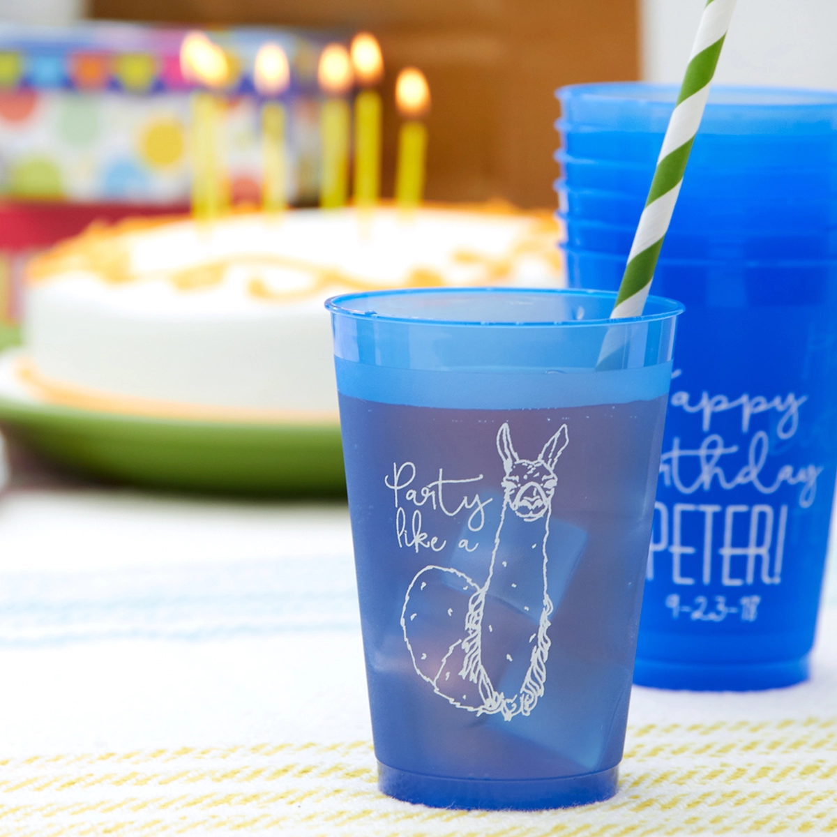 Shop the Party like a llama! Collection Custom Colored Frost Flex Cups