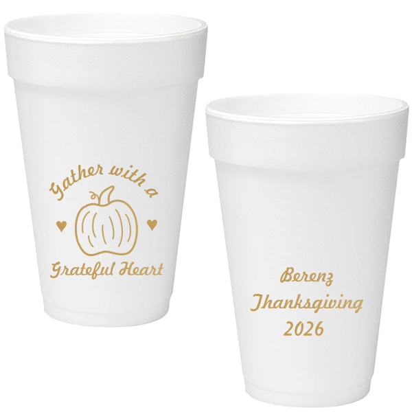 Raise your spirits this Thanksgiving with the Gather Thanksgiving Cup. Adorned with a heartfelt pumpkin design and customizable with your family name, this cup transforms simple sips into memorable gatherings. Celebrate in style and remember—each sip speaks of gratitude!